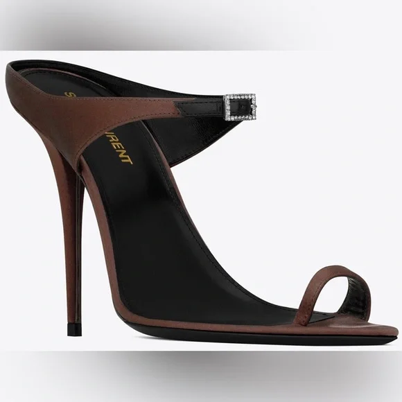 SAINT LAURENT Dive 110 Satin Mules – Size 37 – Brand New, Full Set - Picture 5 of 16